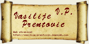 Vasilije Prentović vizit kartica